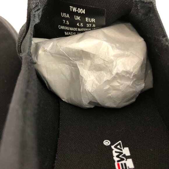 Tanleewa Womens Canvas Sneakers Slip On Basic Black Size 7.5 - Picture 6 of 6